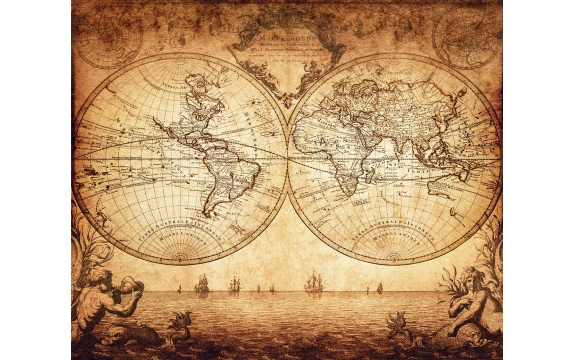 Фотообои FTX-16-00003 Карта мира в старинном стиле
