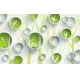 Фотообои 3D FTXL-09-00087 Зеленые круги и кольца, силуэты деревьев, стереоскопический эффект №1