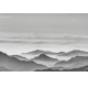 Фотообои FTL-01-00034 Черно-белые горы в тумане, минималистичная природа №1
