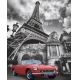 Фотообои FTVV-04-00033 Ретро автомобиль на фоне архитектуры Парижа, Эйфелева башня №1