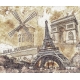 Фотообои MX-00001 Фреска Париж, Эйфелева башня и достопримечательности Франции №1