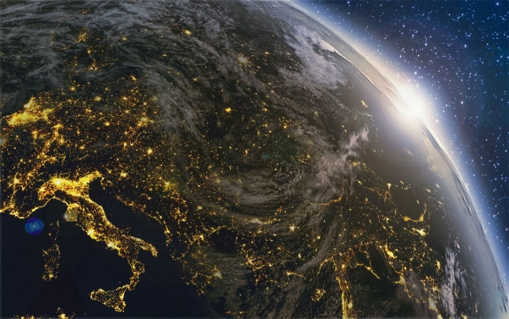 Фотообои FTXL-15-00009 Ночная планета Земля из космоса