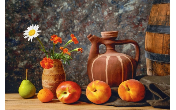 Фотообои FTL-13-00002 Урожай персиков, композиция для кухни
