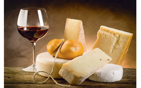 Фотообои FTL-13-00003 Вино и сыр, натюрморт для кухни