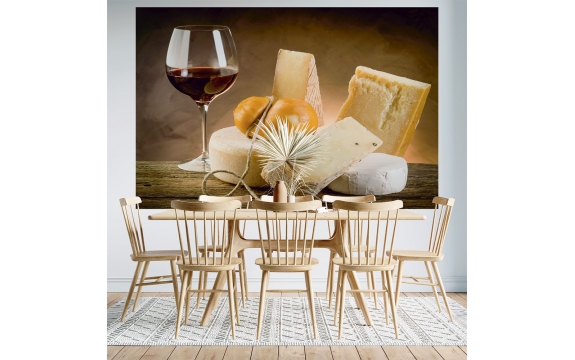 Фотообои FTL-13-00003 Вино и сыр, натюрморт для кухни №1