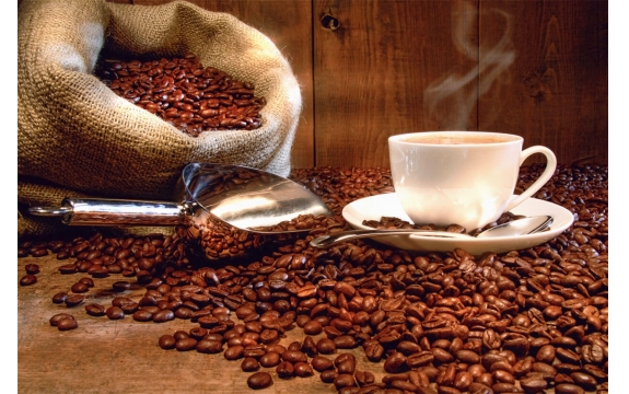 Фотообои FTL-13-00004 Чашка свежего кофе, кофейная тема для кухни