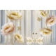 Фотообои 3D FTXL-09-00115 Стереоскопические цветы и лебеди №1