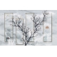 Фотообои 3D FTXL-12-00035 Дерево на мраморе в японском стиле №1