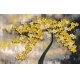 Фотообои 3D FTXL-09-00129 Золотые цветы на акварельном дереве №1