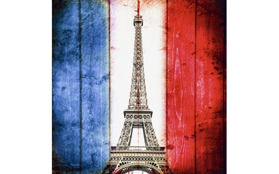 Фотообои FTK-04-00028 Парижский этюд, Эйфелева башня на досках