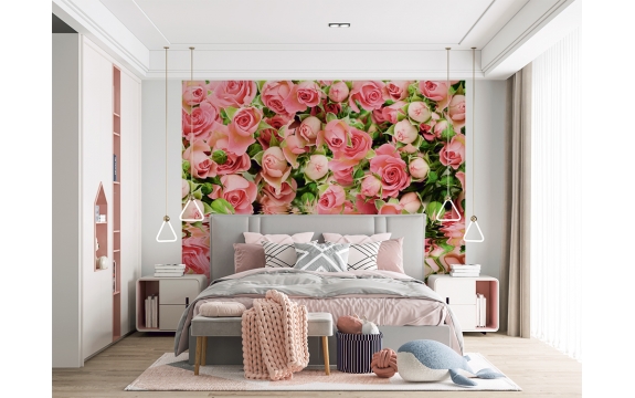 Фотообои бумажные VIP VOSTORG Великолепие (Розовые розы над водой, цветы) - A059, 268 × 196 см №1