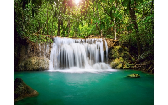 Фотообои FTP-4-01-00002 Водопад в джунглях, тропическое озеро
