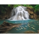 Фотообои FTP-4-01-00003 Лесной водопад у озера с рыбками №1