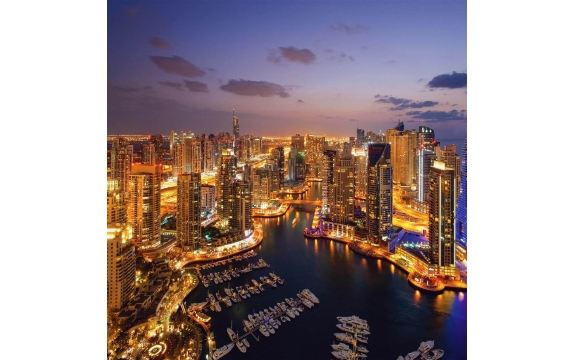 Фотообои FTP-3-02-00004 Дубай вид сверху, ночной город
