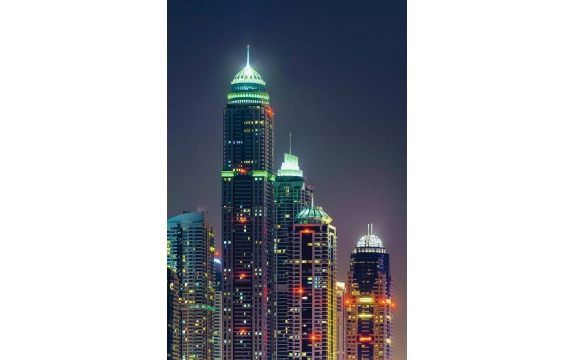 Фотообои FTP-2-02-00007 Дубай, ночные небоскребы города