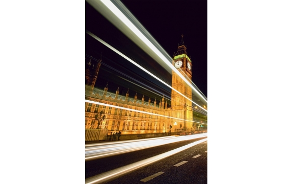 Фотообои FTP-2-02-00016 Лондон в лучах мчащихся машин, ночной город