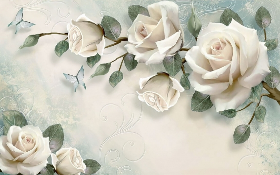 Фотообои 3D FTXL-06-00021 Красивые розы