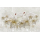 Фотообои 3D FTXL-09-00139 Лебеди и бронзовые цветы №1