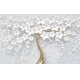 Фотообои 3D FTXL-09-00155 Золотое дерево с белыми цветами №1