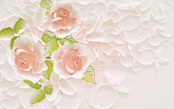 Фотообои 3D FTXL-09-00166 Барельефы с розами