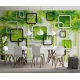 Фотообои 3D FTXL-09-00174 Зеленый лес и квадраты в абстрактном стиле №2