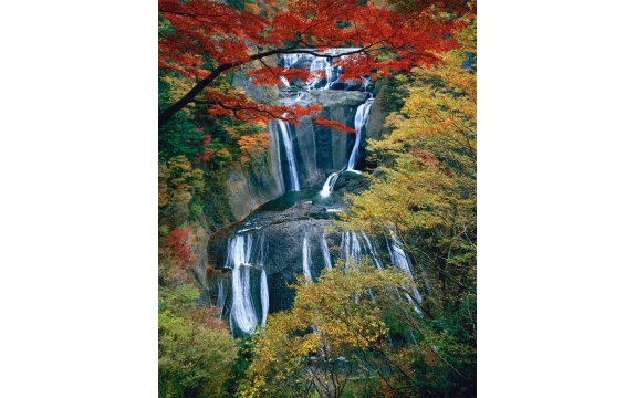 Фотообои FTVV-01-00028 Осенний водопад в лесу, природа осенью