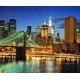Фотообои FTX-02-00012 Бруклинский мост на фоне ночного Нью-Йорка №1