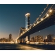 Фотообои FTX-04-00014 Манхэттенский мост в Нью-Йорке в огнях ночного города №1
