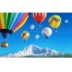 Фотообои FTXL-11-00010 Разноцветные воздушные шары в небе над горой №1