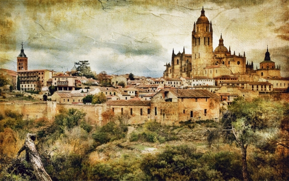 Фотообои FTXL-14-00041 «Фреска старый город в Испании