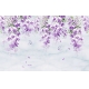 Фотообои FTXL-06-00038 Рисованные фиолетовые орхидеи на мраморе №1