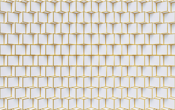 Фотообои 3D MXL-00204 Белые кубы с золотом