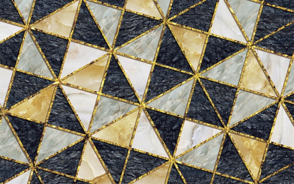 Фотообои 3D FTXL-18-00018 «Геометрический узор из квадратов и треугольников под мрамор