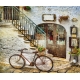Фотообои FTX-14-00022 Фреска: старый дворик с велосипедом у дома №1