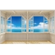 Фотообои 3D MXL-00207 Терраса с окном с видом на море, светлая веранда, расширяющие пространство №1