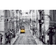 Фотообои FTXL-02-00026 Черно-белый город и желтый трамвай Лиссабона №1