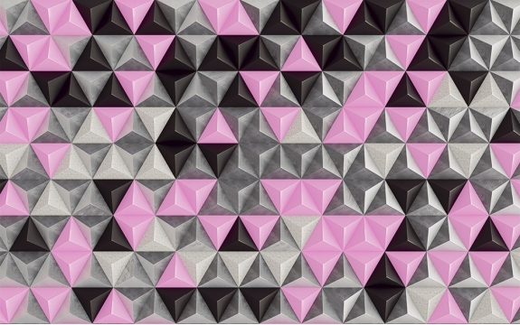 Фотообои 3D MXL-00098 Треугольники под лофт, геометрический рисунок со стереоскопичесикм эффектом