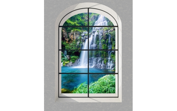 Фотообои MVV-00042 Окно с видом на водопад