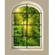 Фотообои MVV-00043 Окно 3D с видом на солнечный лес №1