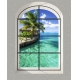 Фотообои MVV-00044 Окно с видом на морской пейзаж, арка в стене №1