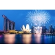 Фотообои FTXL-02-00035 Город Сингапур и ночной фейерверк №1