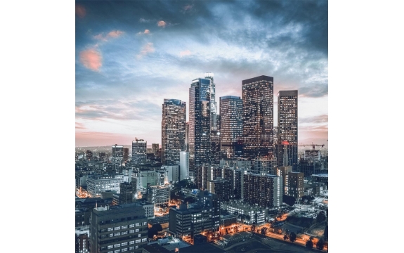 Фотообои FTP-02-00047 Закат над городом Лос-Анджелесом