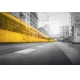 Фотообои FTL-11-00013 Желтый трамвай в черно-белом городе №1