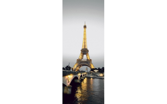 Фотообои FTV-04-00036 Ночная Эйфелева башня, Париж черно-белых тонах