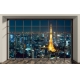 Фотообои MXL-00159 Пентхаус, окно с видом на ночной город Токио, расширяющие пространство №1