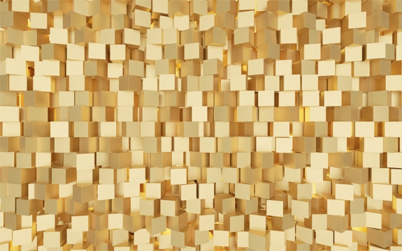 Фотообои 3D MXL-00176 Золотые кубы, геометрический фон