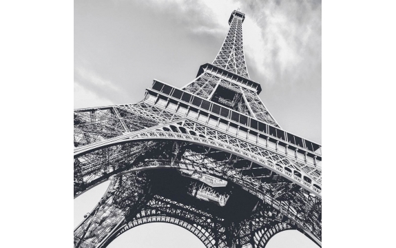 Фотообои FTP-3-04-00006 Черно-белая Эйфелева башня в Париже