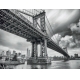 Фотообои FTP-4-04-00022 Нью-Йорк, Манхэттенский мост, черно-белый город №1