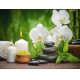 Фотообои FTP-4-06-00006 Белая орхидея, камни и свечи №1