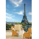 Фотообои FTP-2-08-00004 Кафе на террасе с видом на Эйфелеву башню в Париже №1